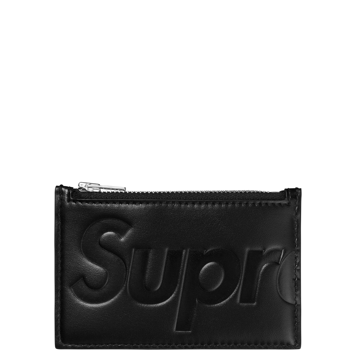 Supreme Leather Zip Card Holder (SS25) - Black - $128
