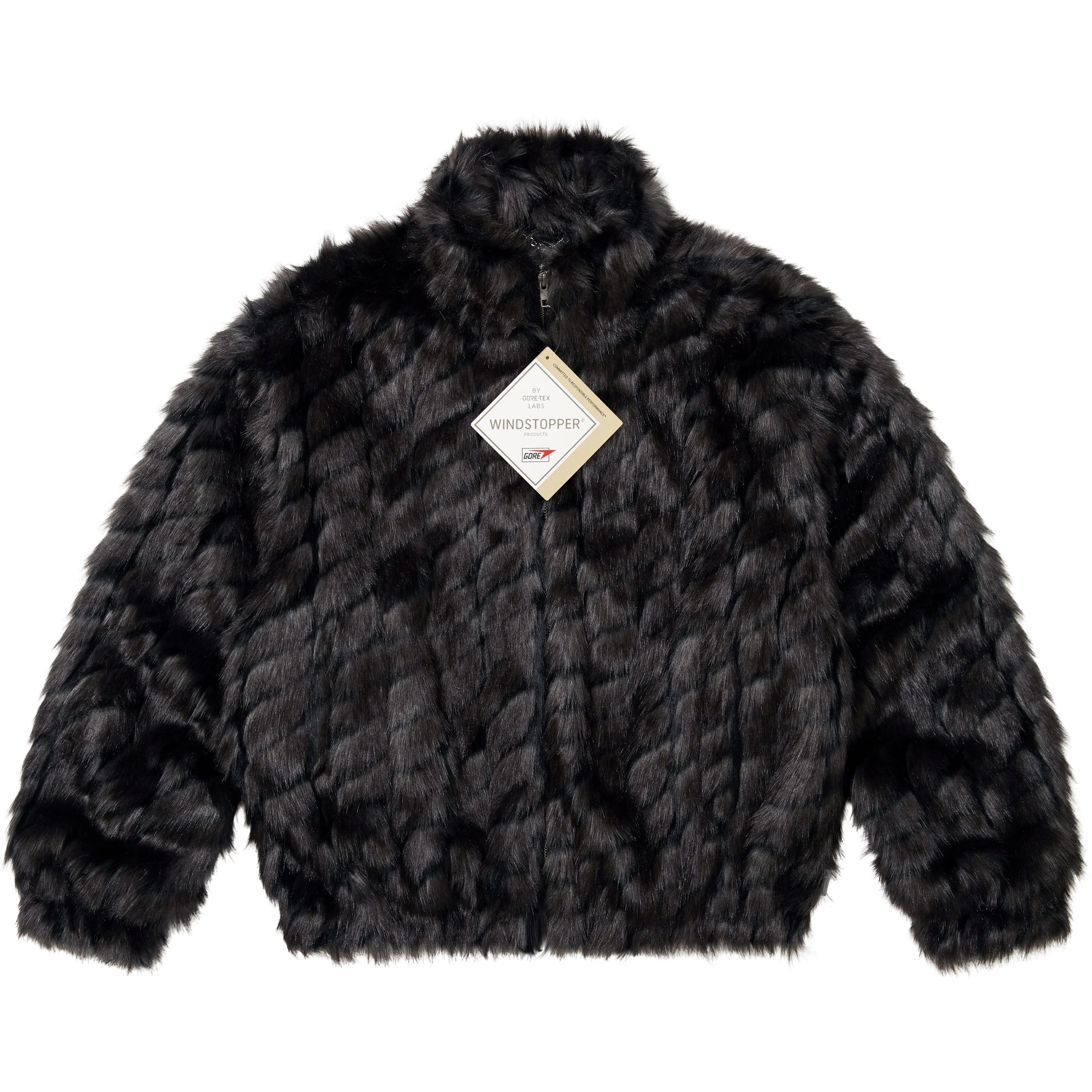 Supreme 2-Tone WINDSTOPPER Faux Fur Jacket (SS25) - Black - $398