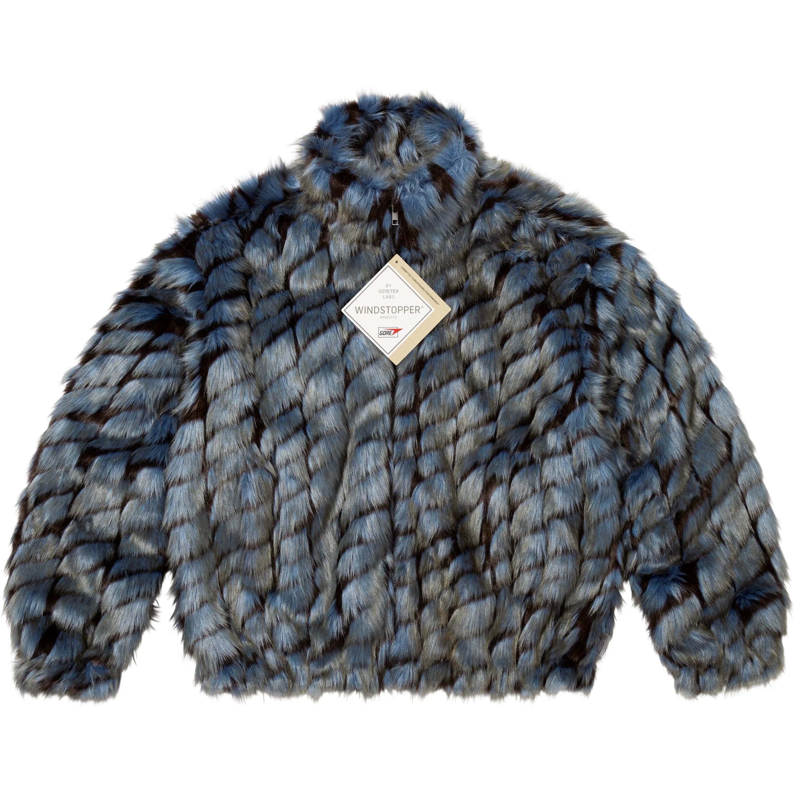 Supreme 2-Tone WINDSTOPPER Faux Fur Jacket (SS25) - Blue - $398