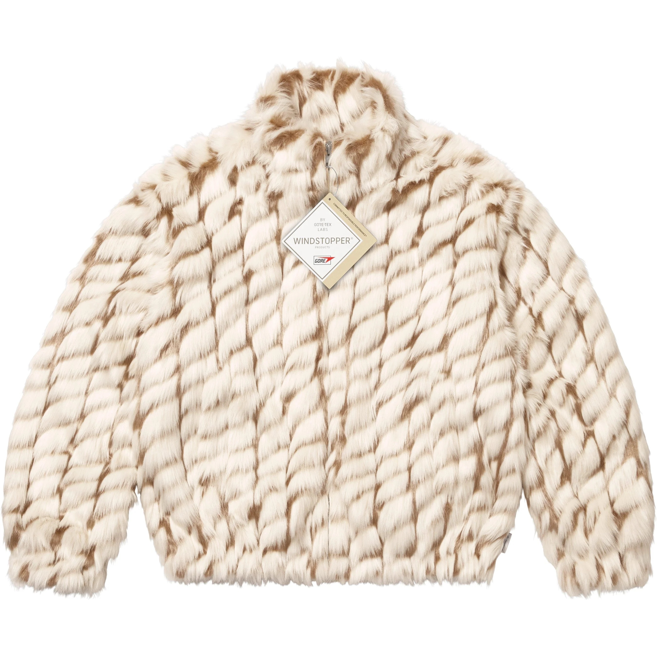 Supreme 2-Tone WINDSTOPPER Faux Fur Jacket (SS25) - Tan - $398