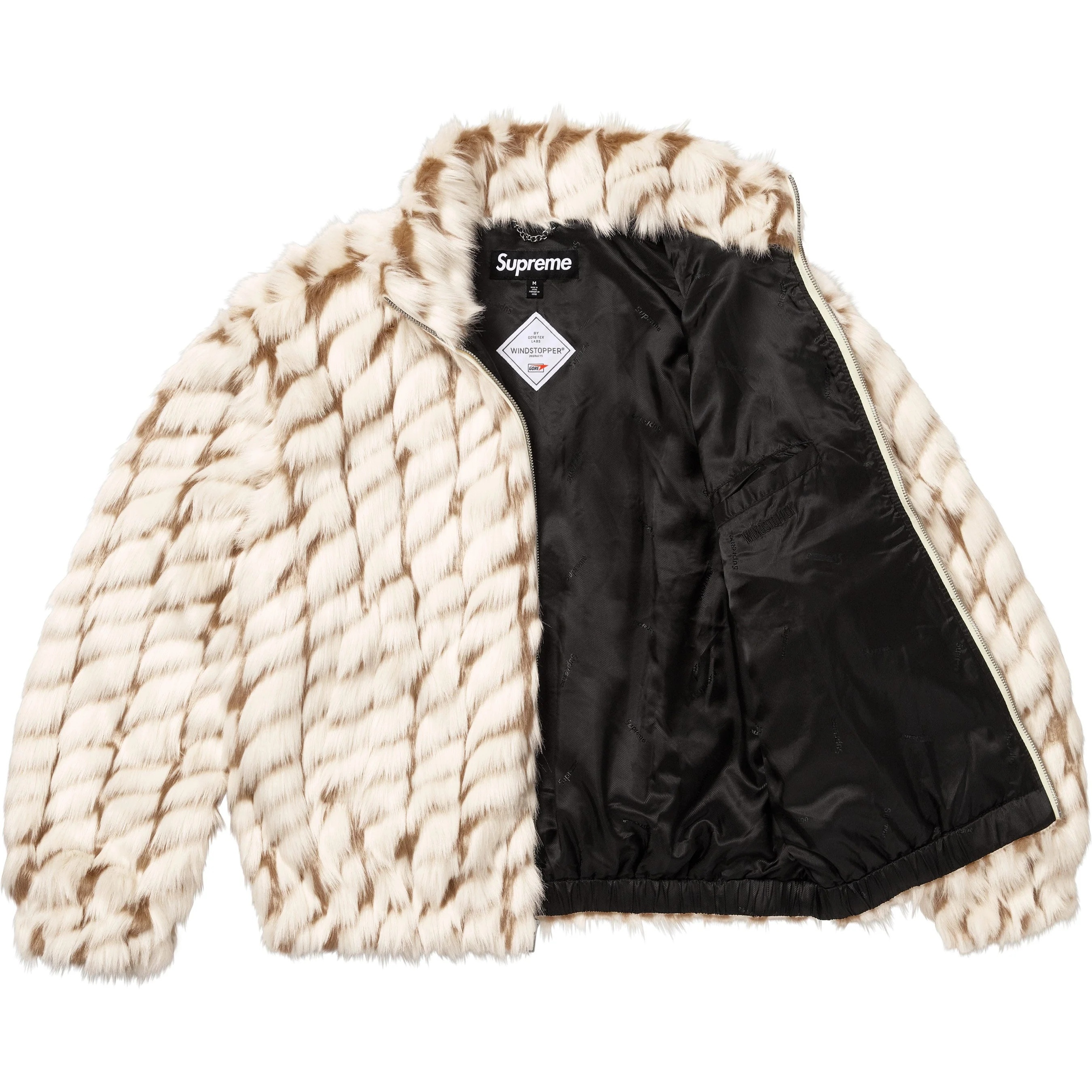 Supreme 2-Tone WINDSTOPPER Faux Fur Jacket (SS25) - Tan - $398