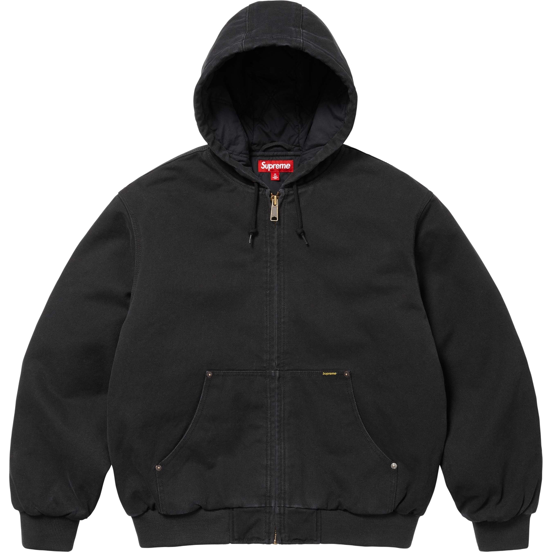 Supreme AOI Embroidered Hooded Work Jacket (SS25) - Black - $698