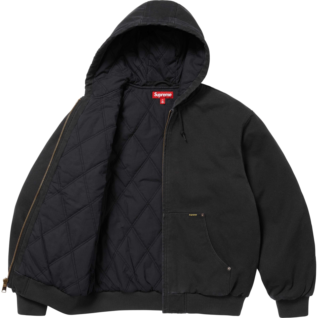 Supreme AOI Embroidered Hooded Work Jacket (SS25) - Black - $698