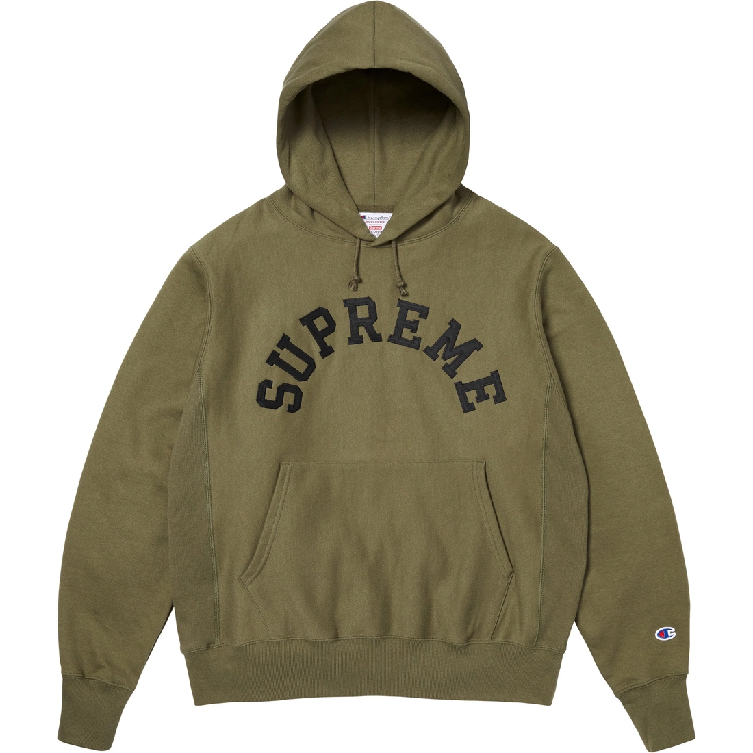 Supreme Champion Hooded Sweatshirt (SS25) - Olive - $158