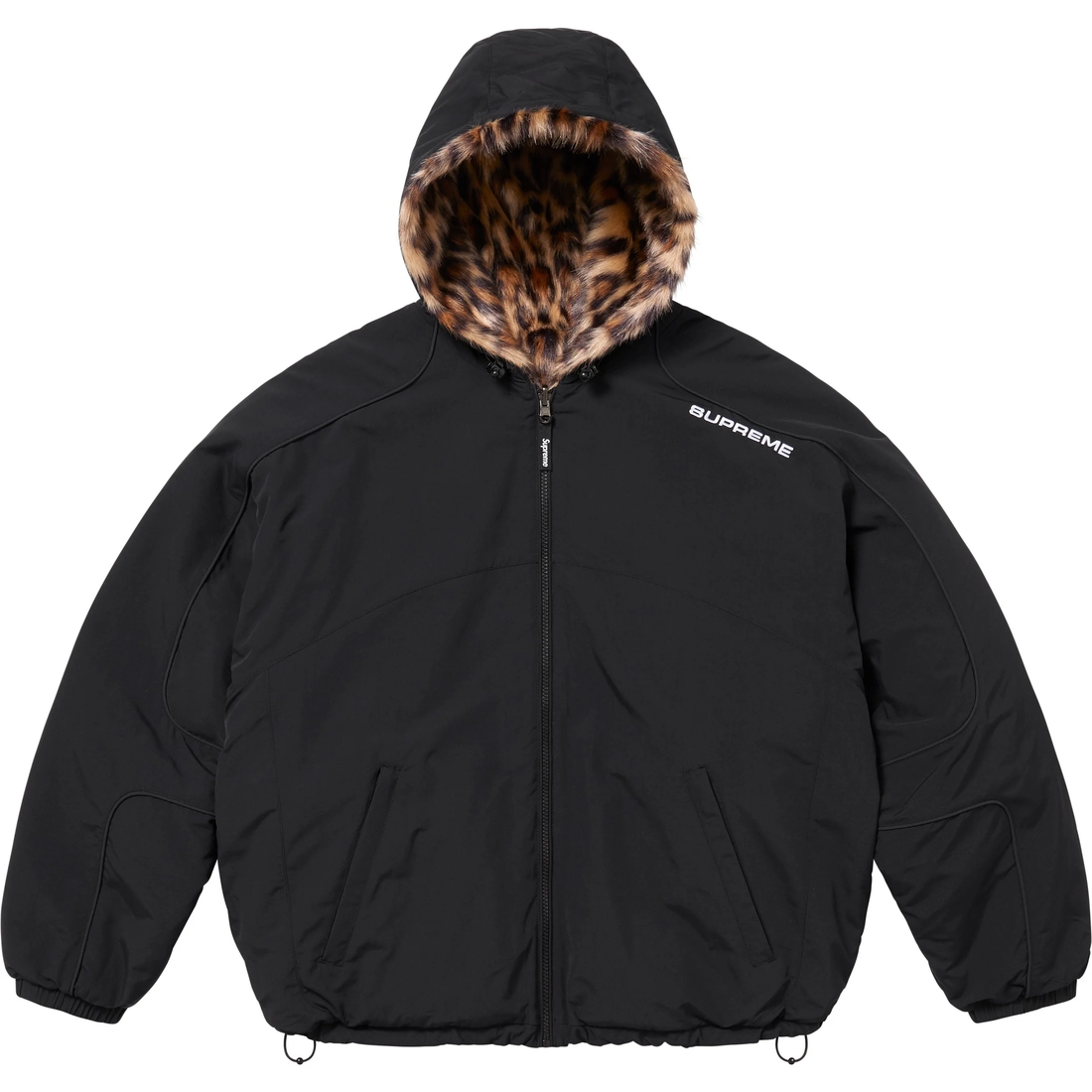 Supreme Faux Fur Reversible Hooded Track Jacket (SS25) - Black - $368