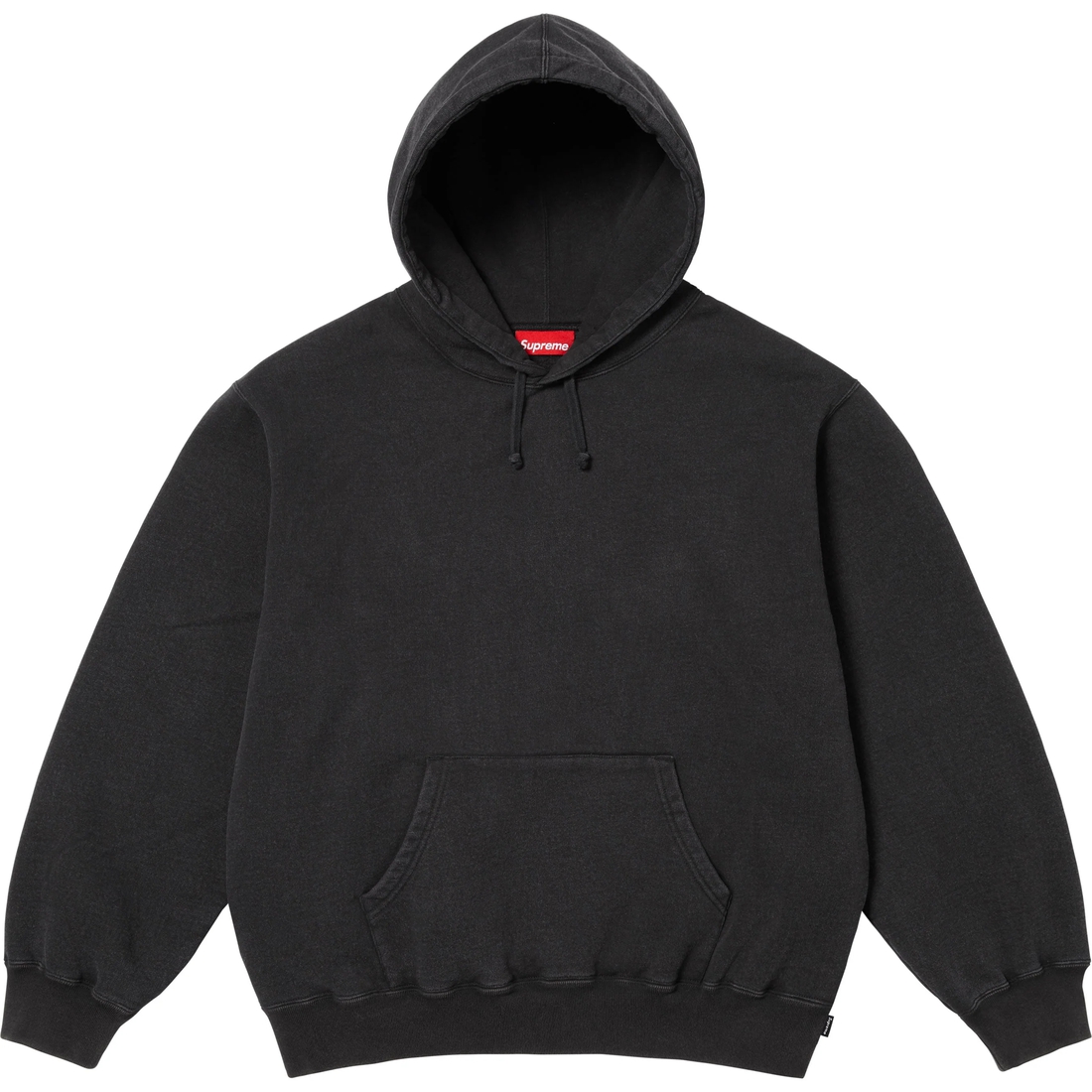 Supreme Frayed Hooded Sweatshirt (SS25) - Black - $158