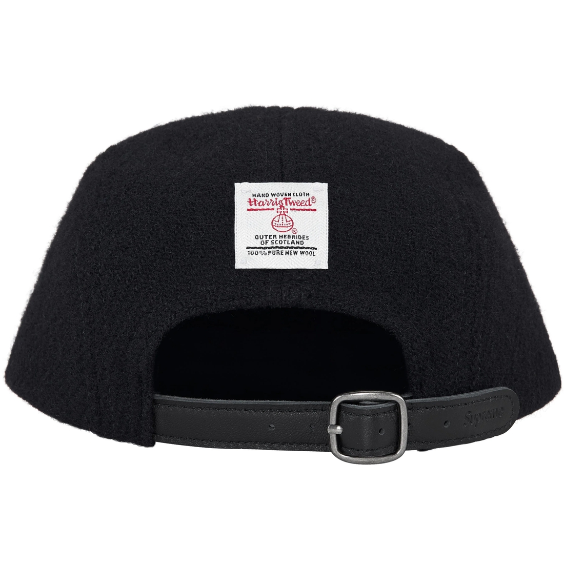 Supreme Harris Tweed Camp Cap (SS25) - Black - $58