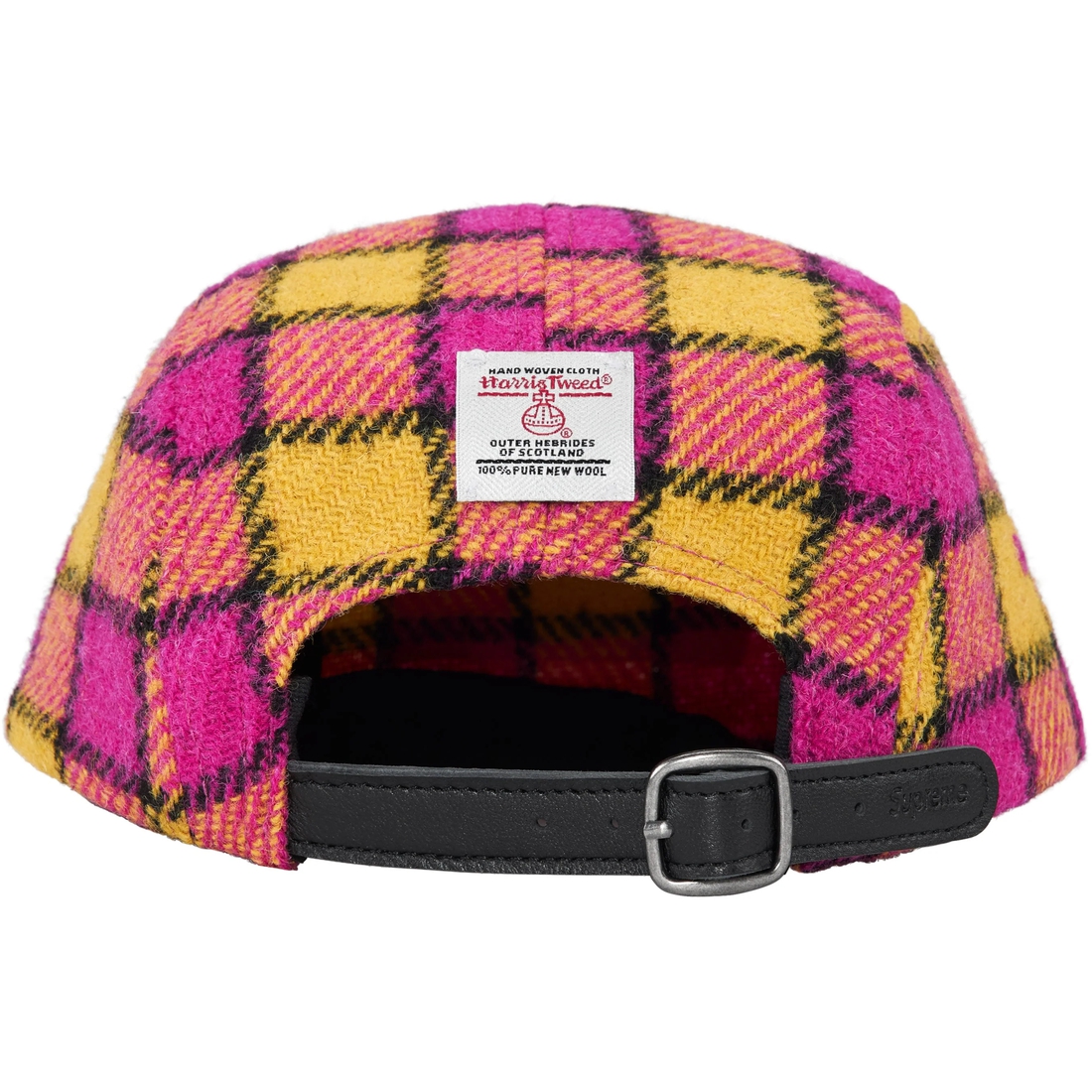 Supreme Harris Tweed Camp Cap (SS25) - Pink Plaid - $58
