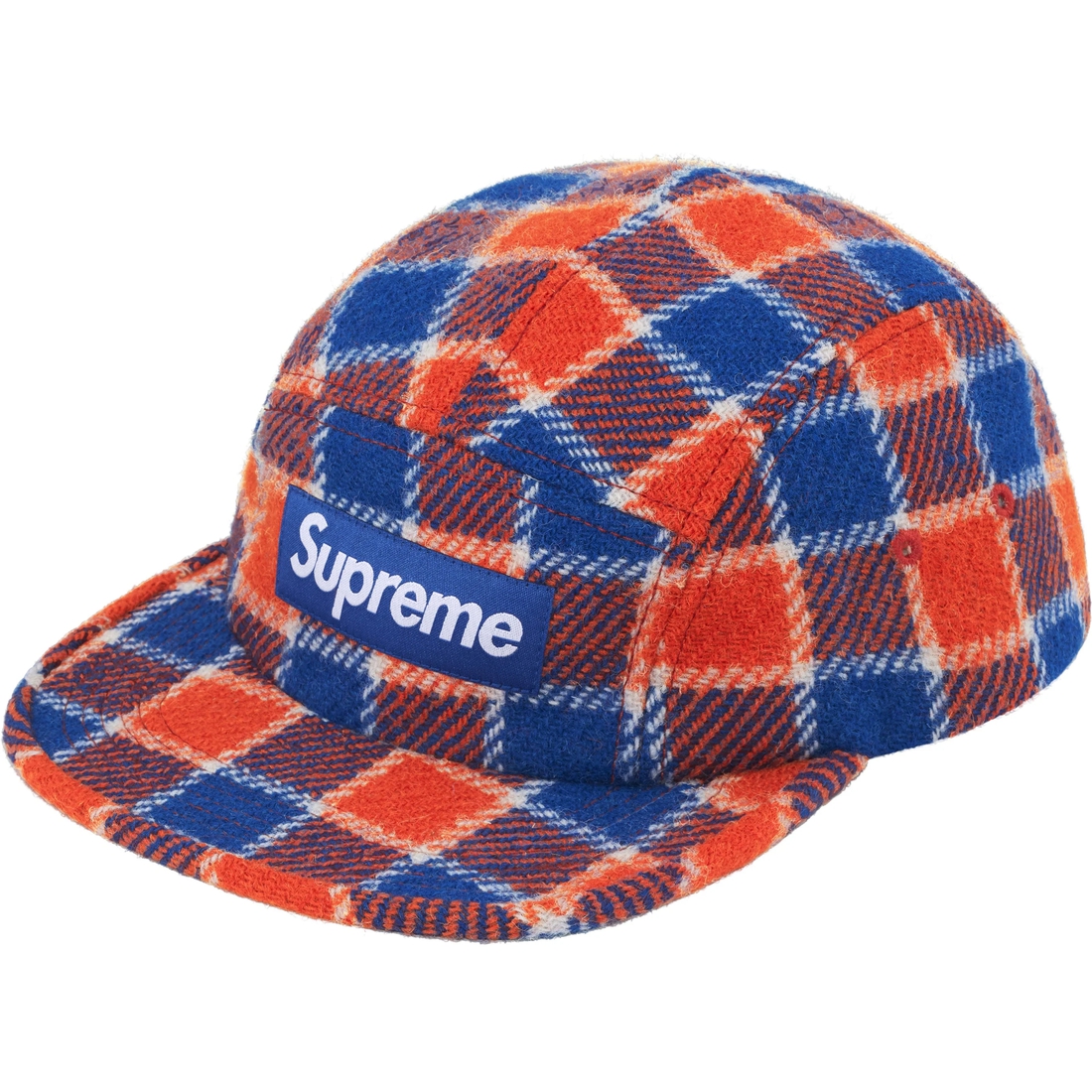 Supreme Harris Tweed Camp Cap (SS25) - Red Plaid - $58