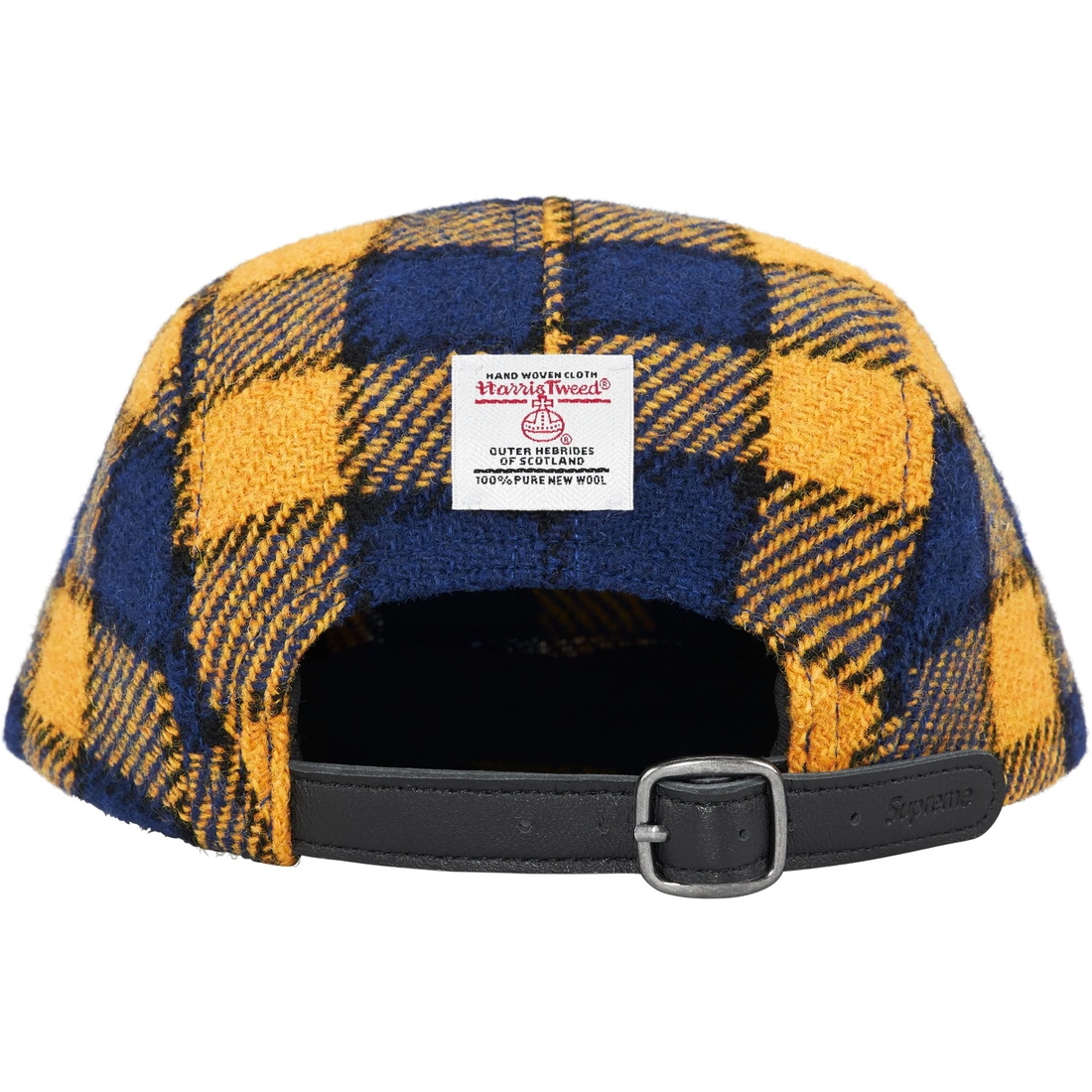 Supreme Harris Tweed Camp Cap (SS25) - Yellow Plaid - $58