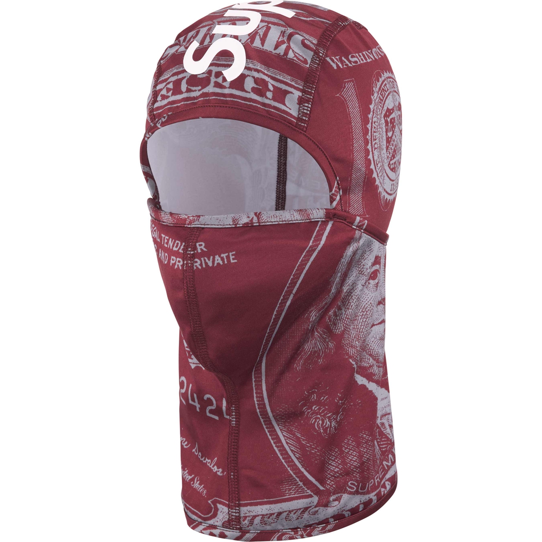 Supreme Lightweight Balaclava (SS25) - Burgundy Money - $32