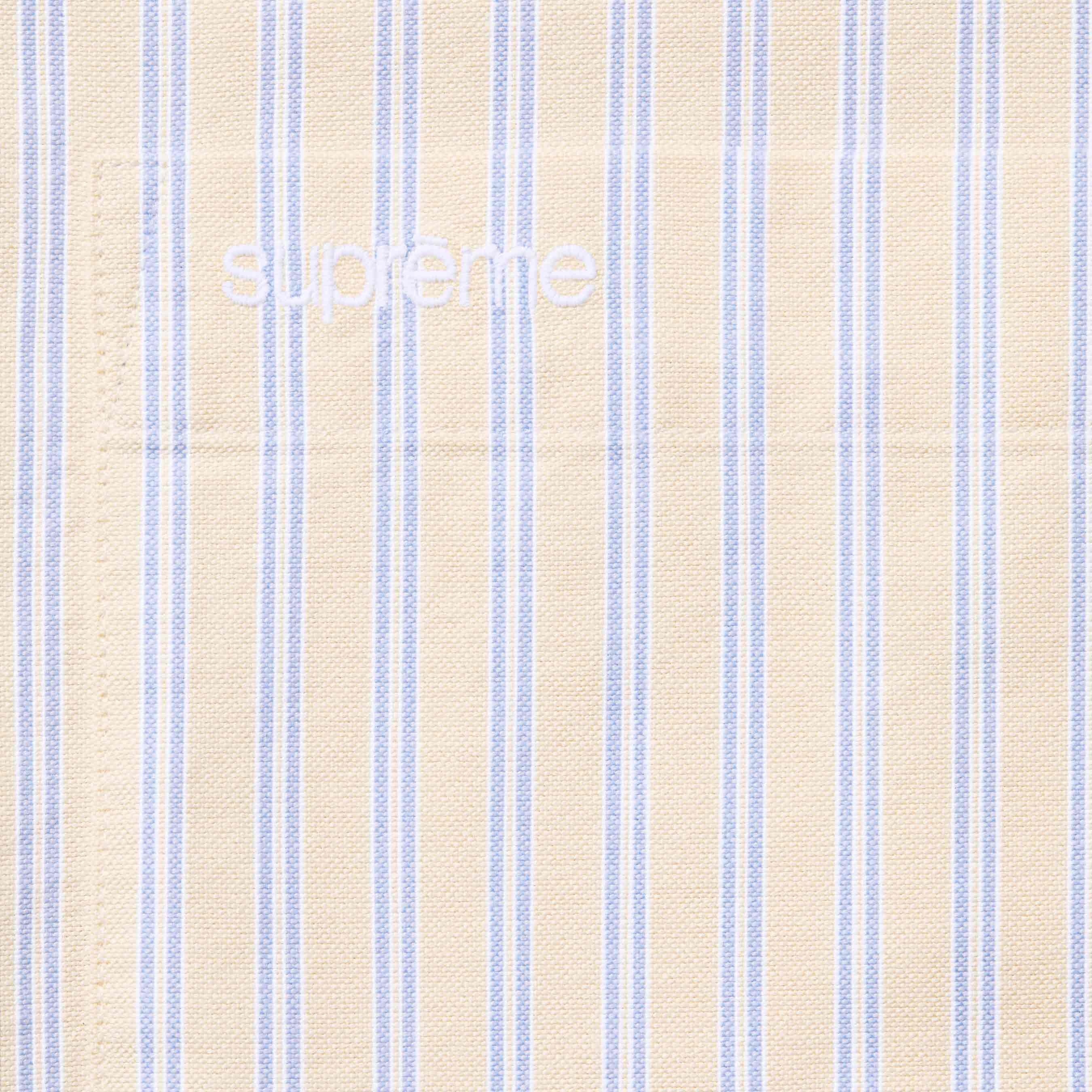 Supreme Loose Fit Oxford S S Shirt (SS25) - Light Tan Stripe - $138