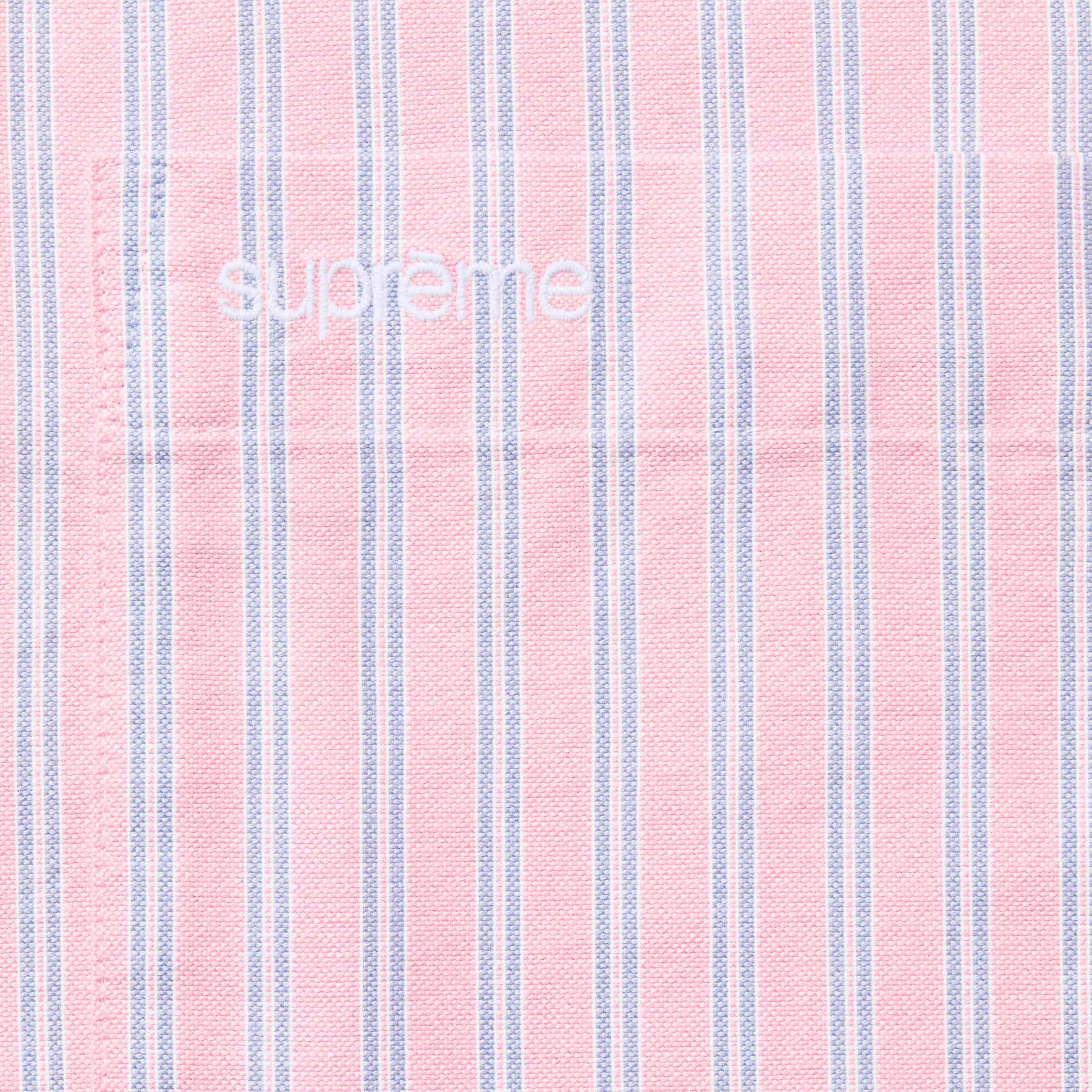 Supreme Loose Fit Oxford S S Shirt (SS25) - Pink Stripe - $138