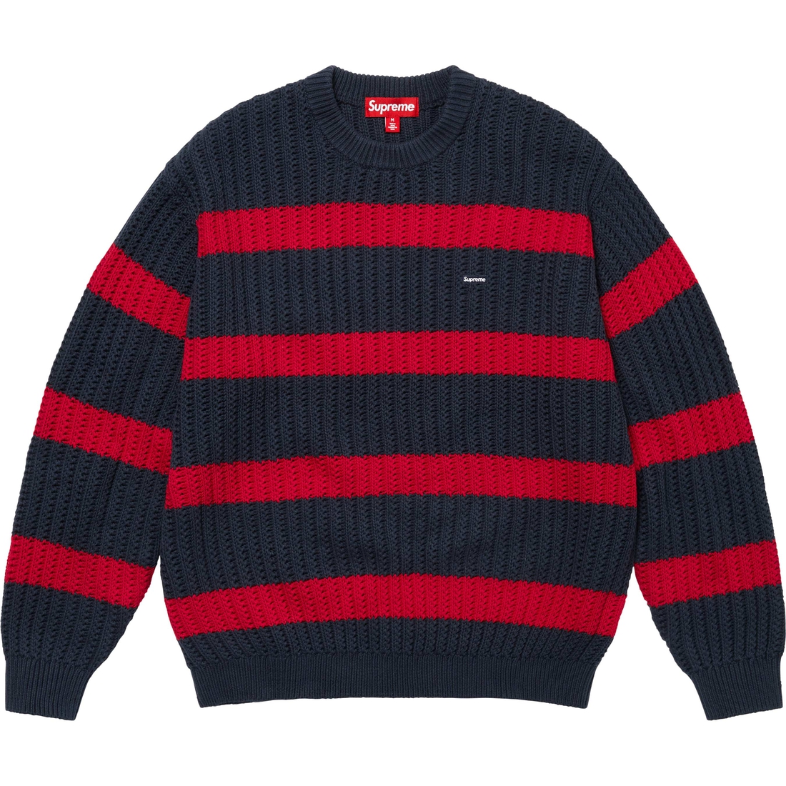 Supreme Loose Gauge Stripe Small Box Sweater (SS25) - Navy - $148