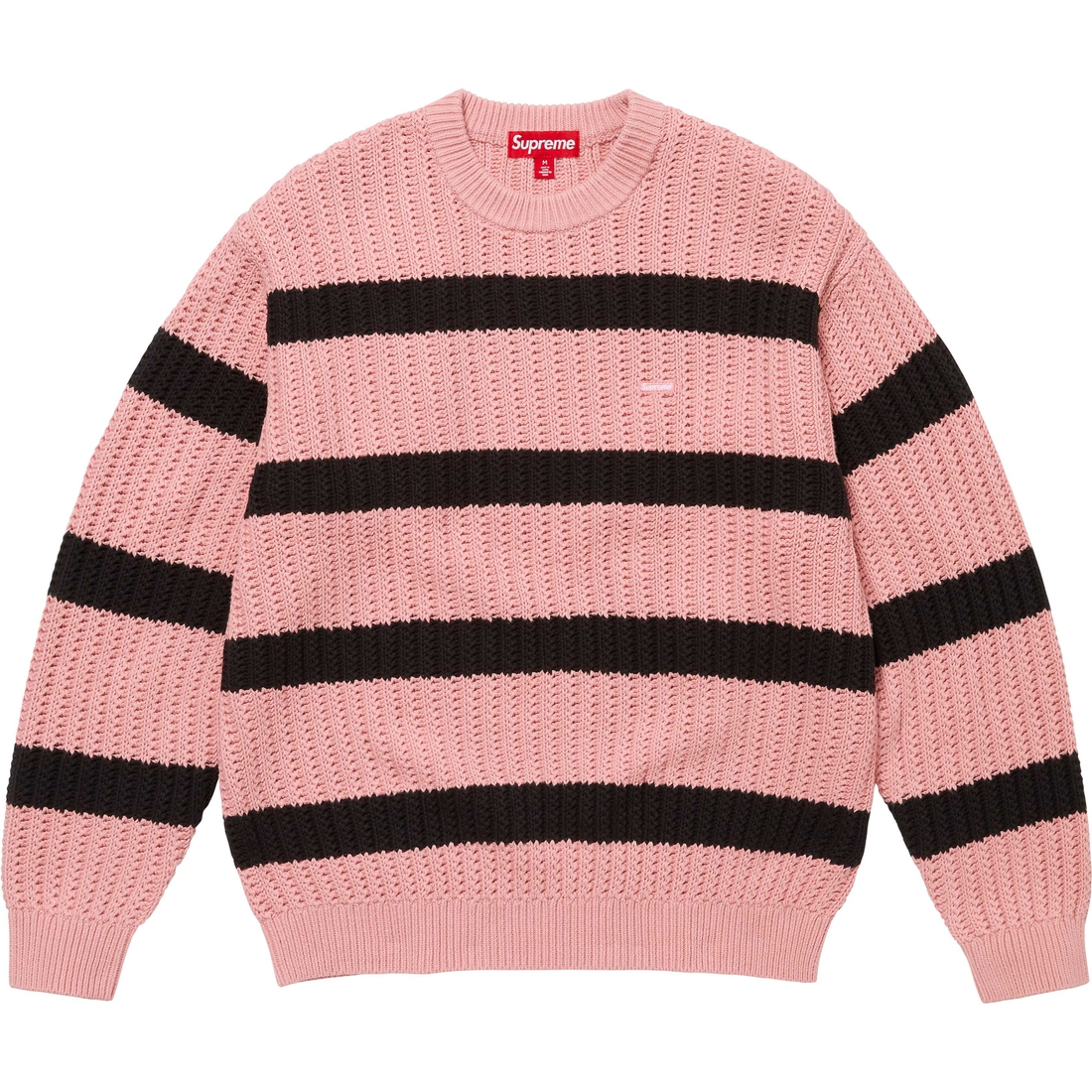 Supreme Loose Gauge Stripe Small Box Sweater (SS25) - Pink - $148