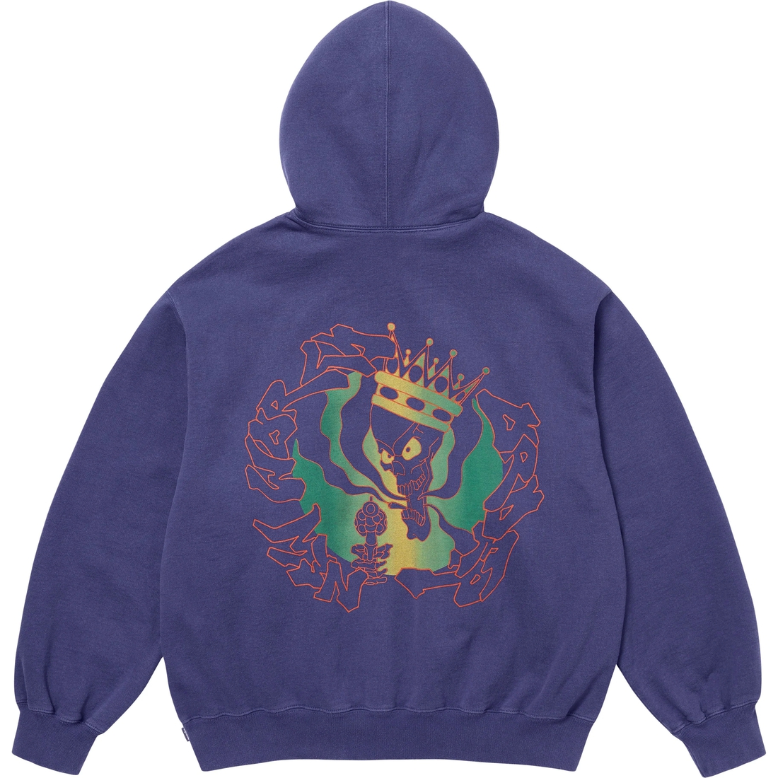 Supreme New World Order Hooded Sweatshirt (SS25) - Washed Navy - $158