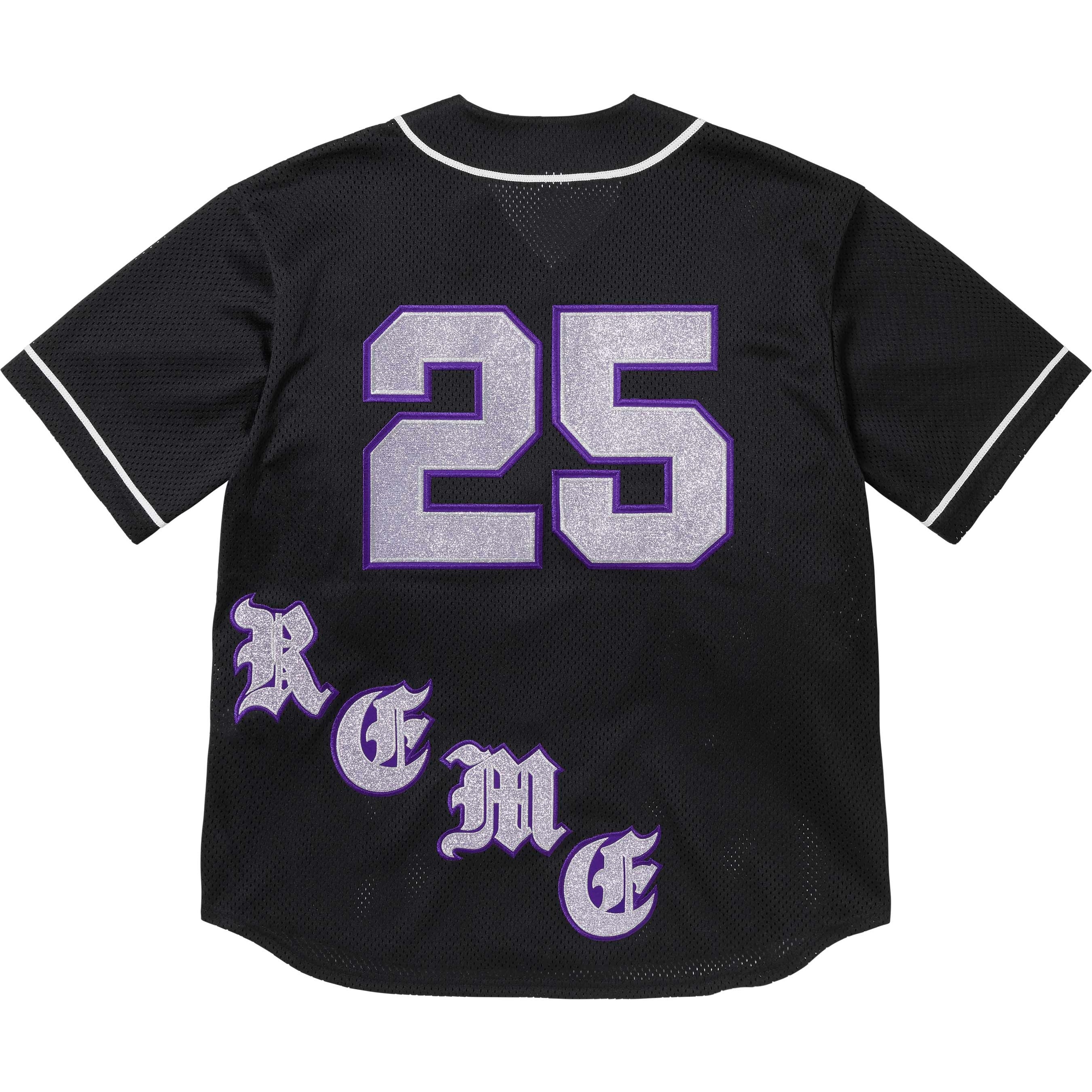 Supreme Old English Baseball Jersey (SS25) - Black - $138