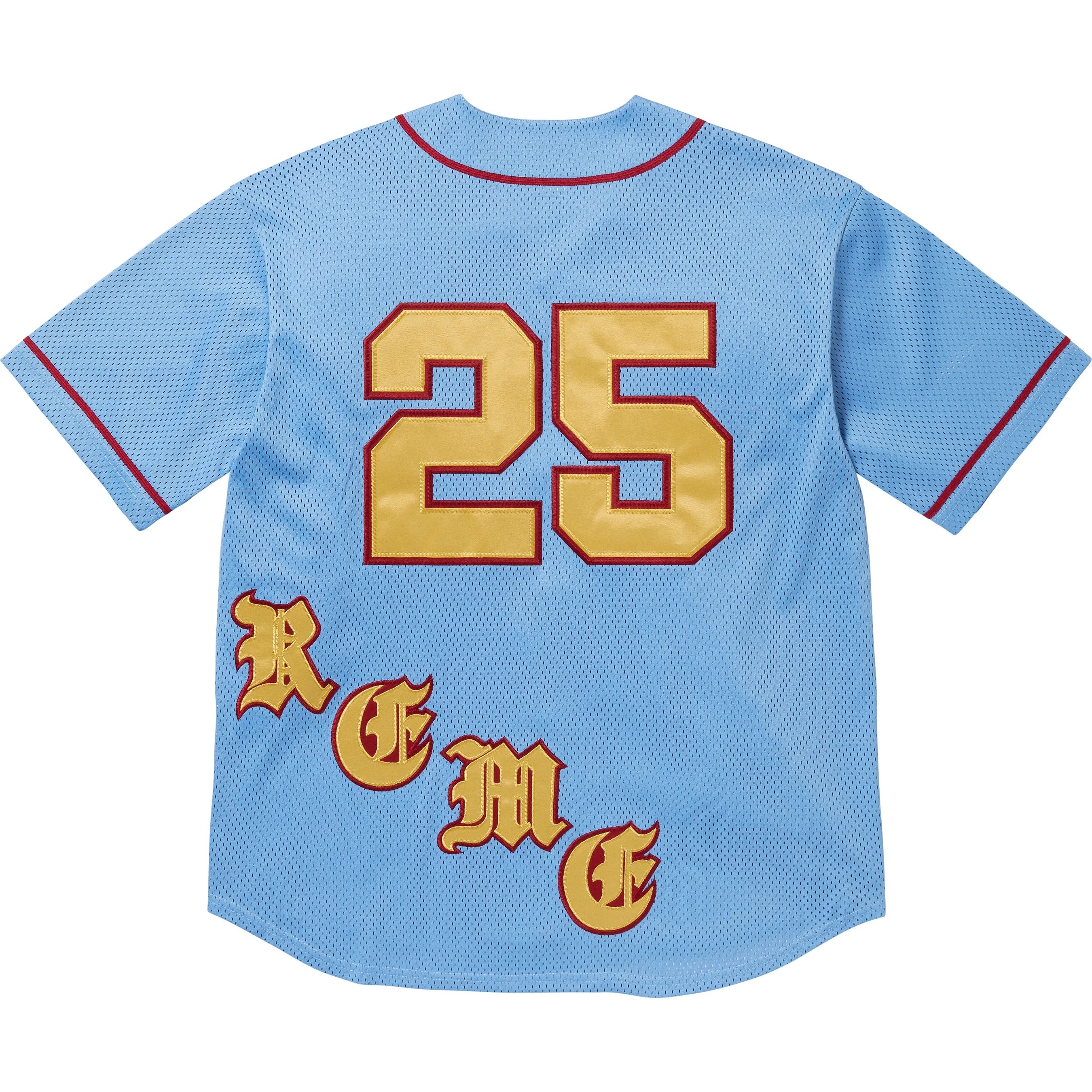 Supreme Old English Baseball Jersey (SS25) - Light Blue - $138