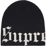 Supreme Old English Printed Beanie (SS25) - Black