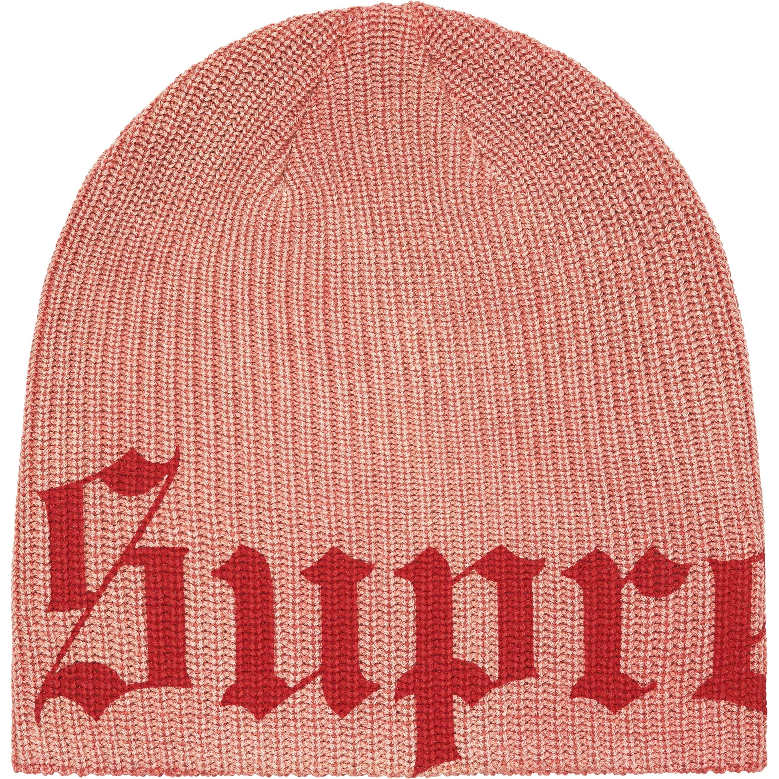 Supreme Old English Printed Beanie (SS25) - Pale Red - $40