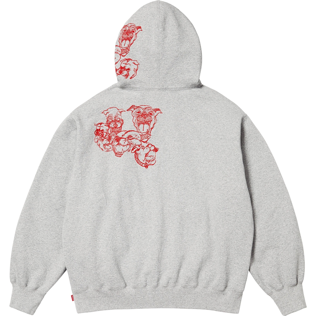 Supreme Pitbulls Embroidered Hooded Sweatshirt (SS25) - Heather Grey - $168
