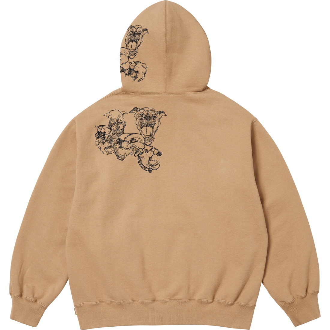 Supreme Pitbulls Embroidered Hooded Sweatshirt (SS25) - Light Tan - $168