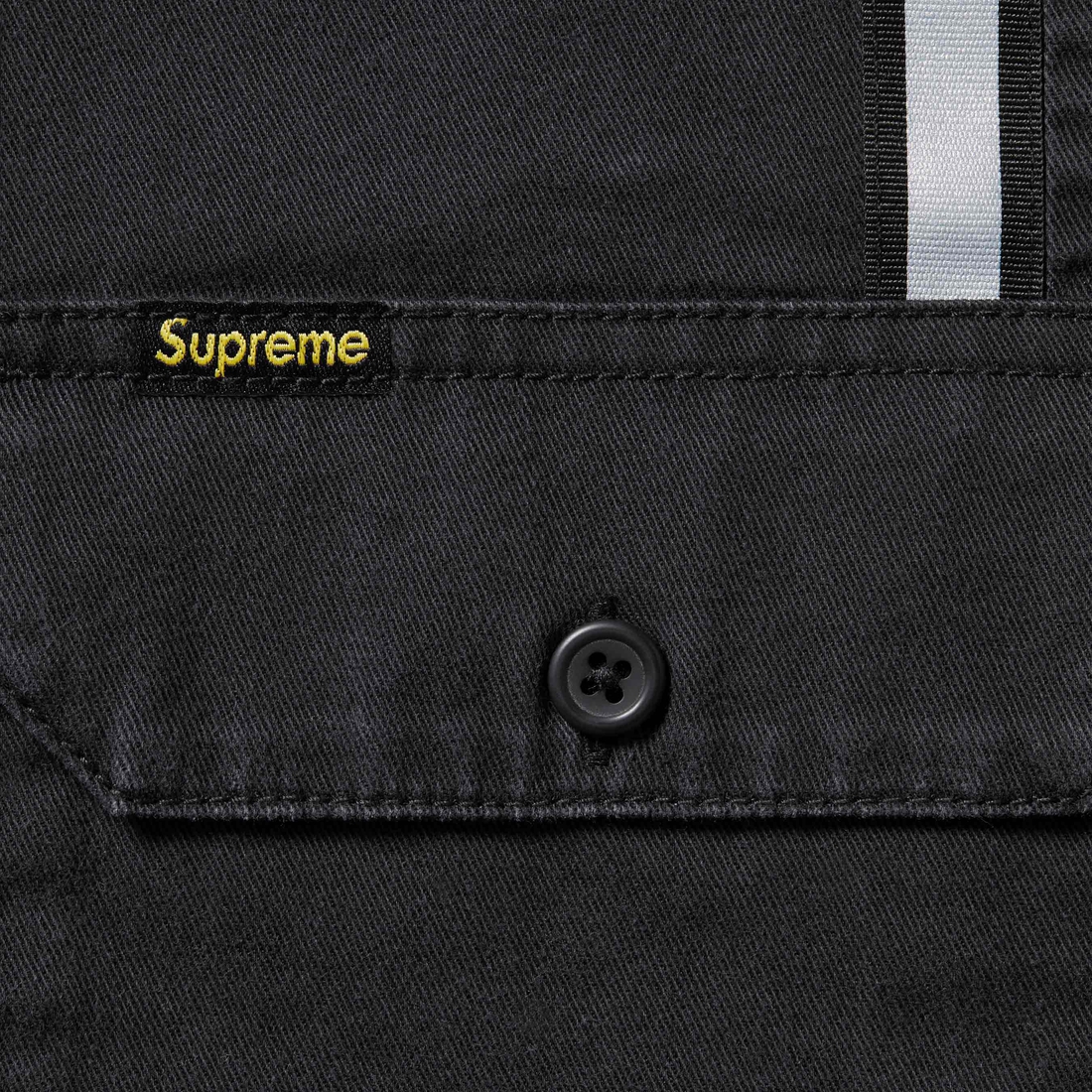 Supreme Reflective Stripe S S Work Shirt (SS25) - Black - $148