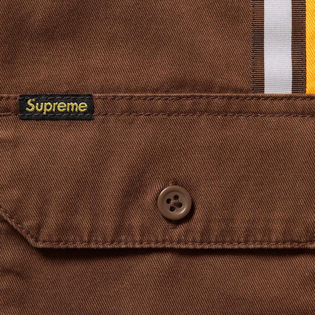 Supreme Reflective Stripe S S Work Shirt (SS25) - Brown - $148