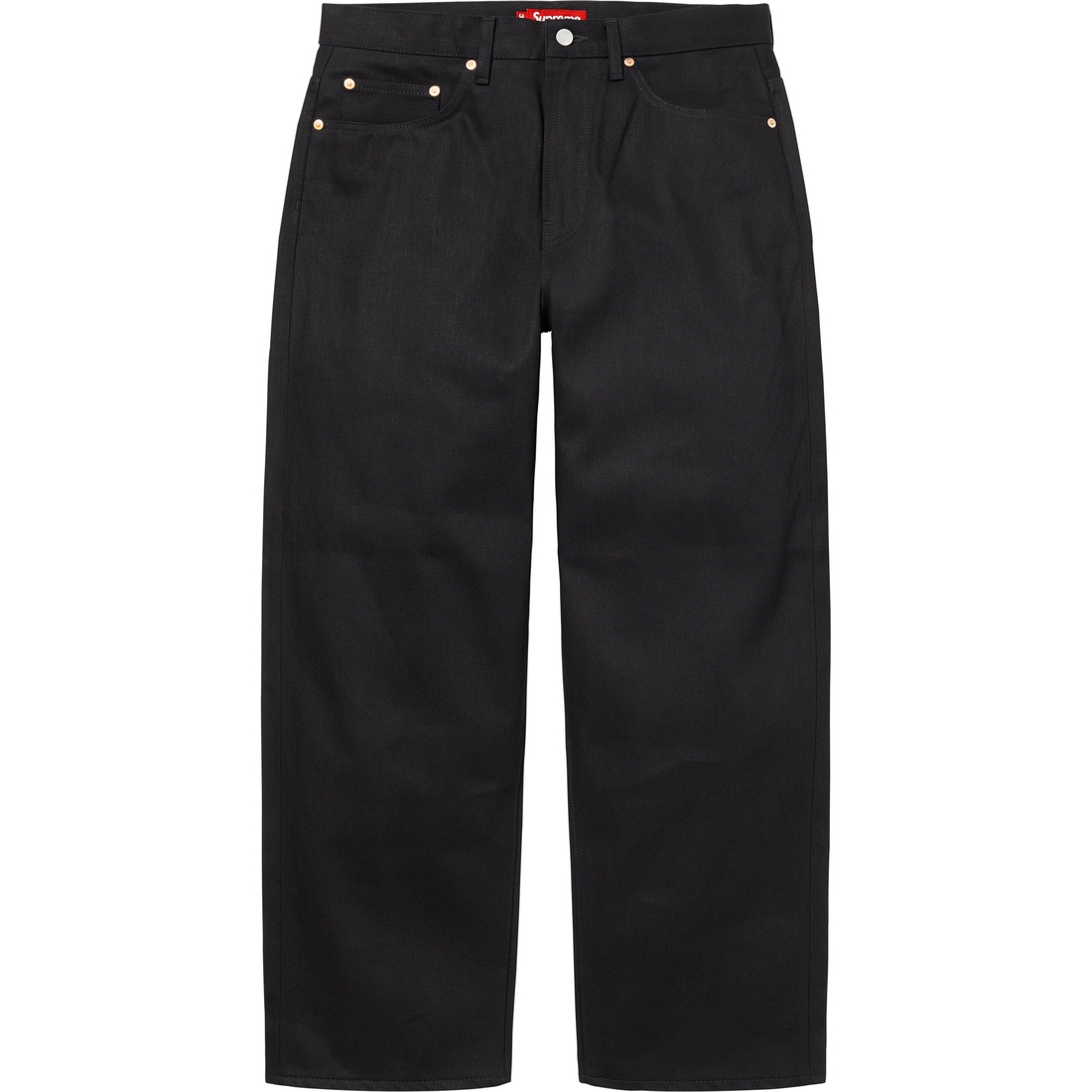 Supreme Rigid Baggy Selvedge Jean (SS25) - Rigid Black - $198