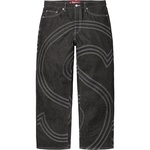 Supreme S Logo Rigid Baggy Jean (SS25) - Rigid Black