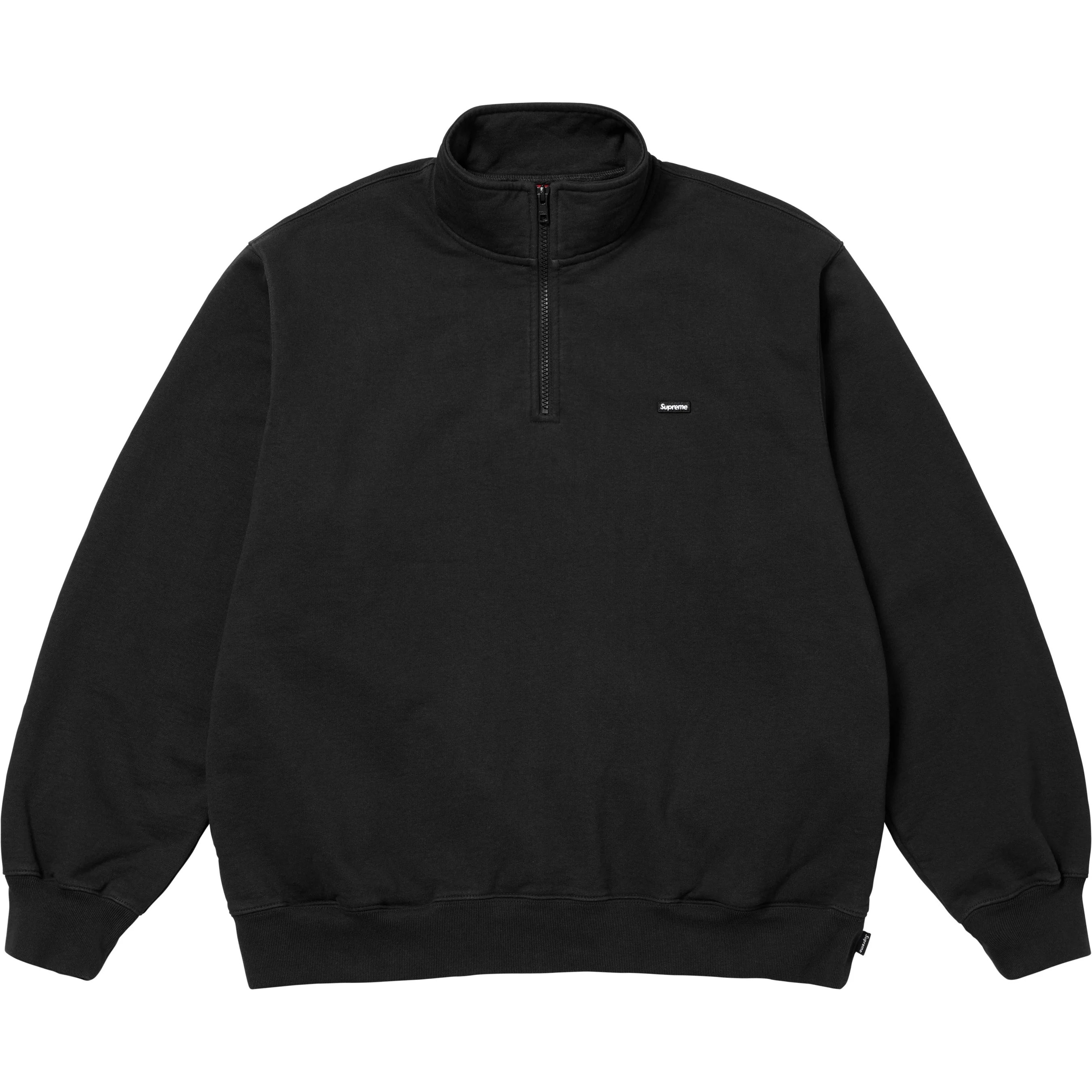 Supreme Small Box Half Zip Pullover (SS25) - Black - $148
