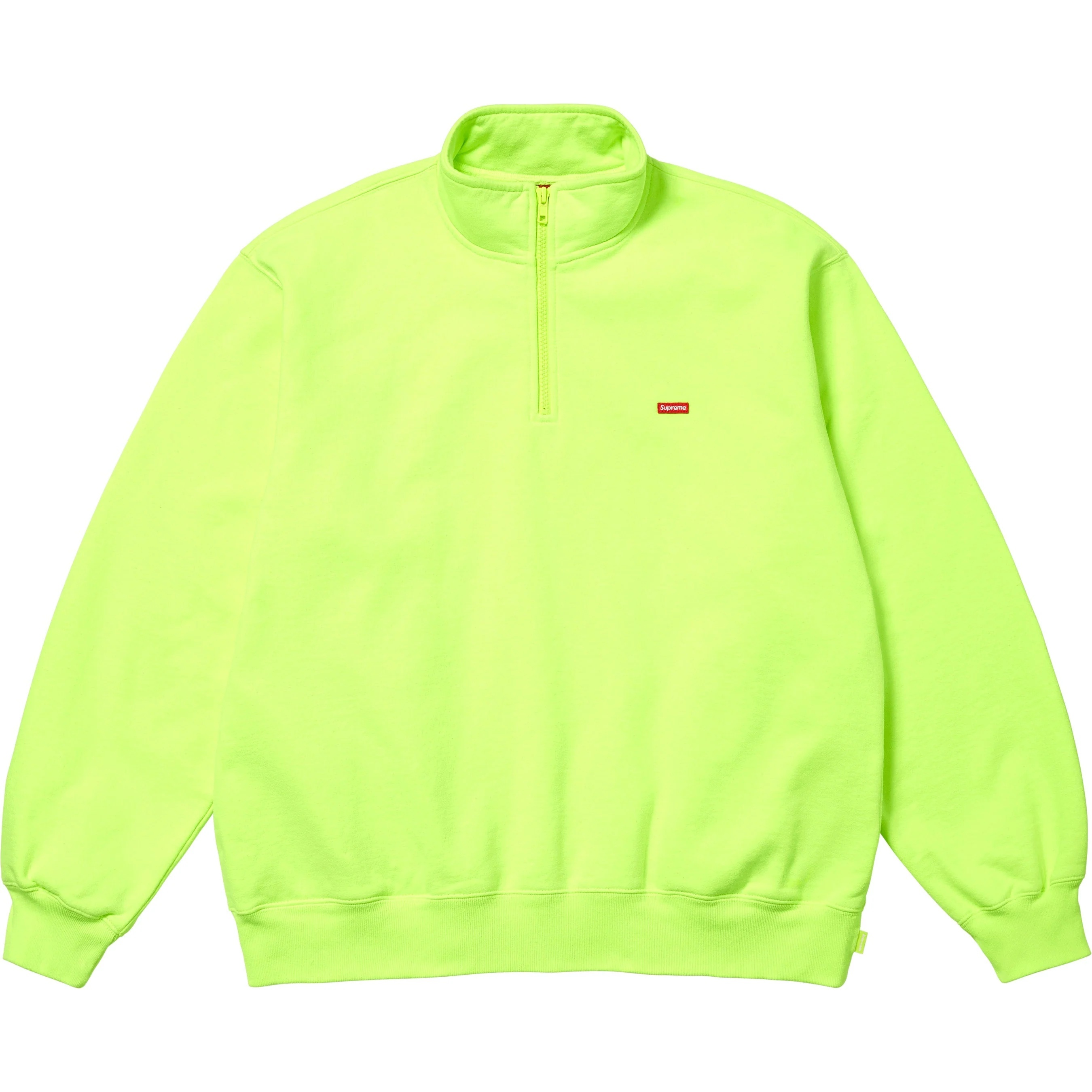 Supreme Small Box Half Zip Pullover (SS25) - Fluorescent Yellow - $148