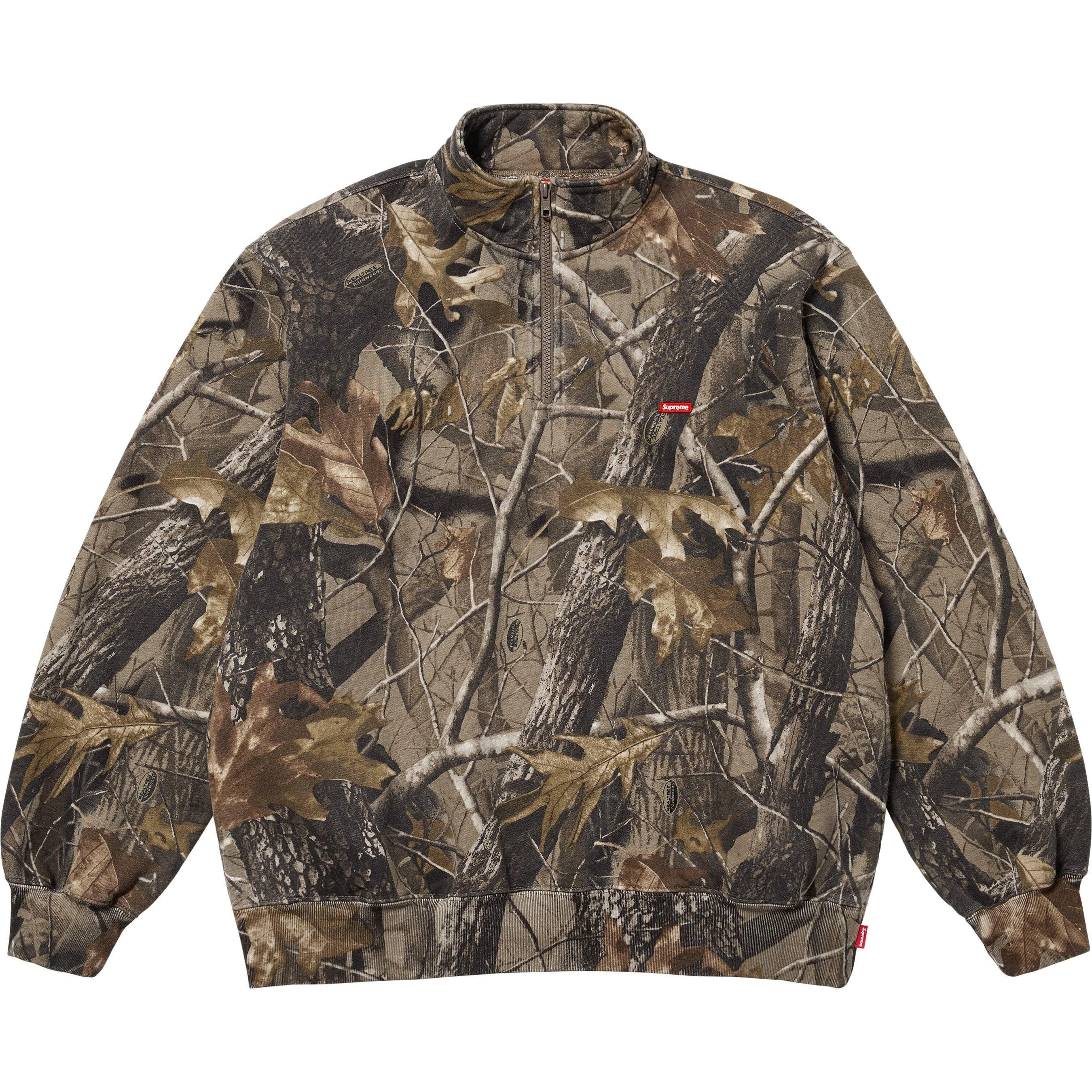 Supreme Small Box Half Zip Pullover (SS25) - Realtree® Hardwoods Camo - $148