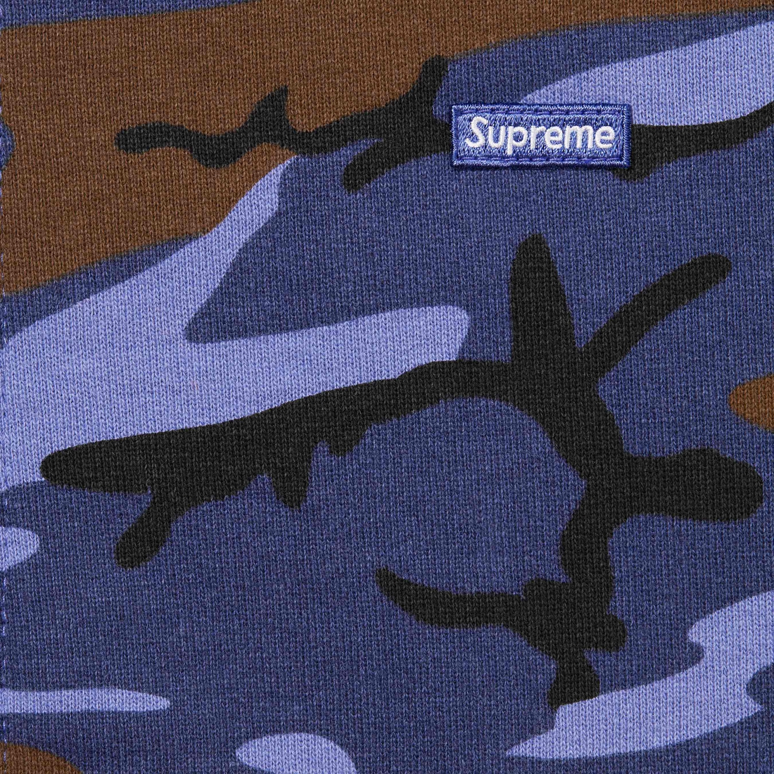 Supreme Small Box Zip Up Hooded Sweatshirt (SS25) - Blue Camo - $168