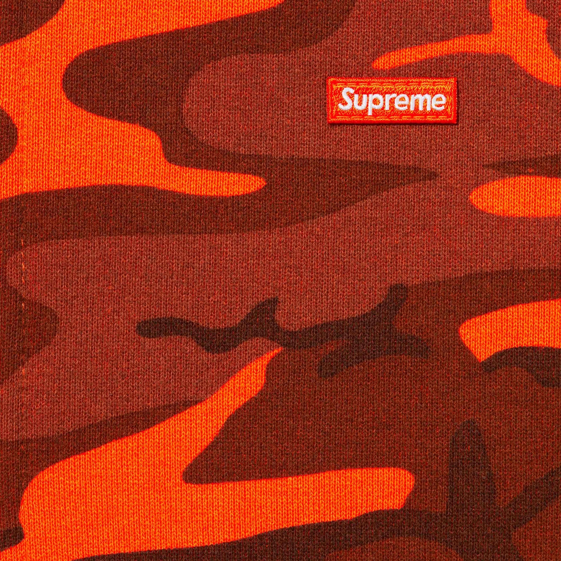 Supreme Small Box Zip Up Hooded Sweatshirt (SS25) - Bright Orange Camo - $168