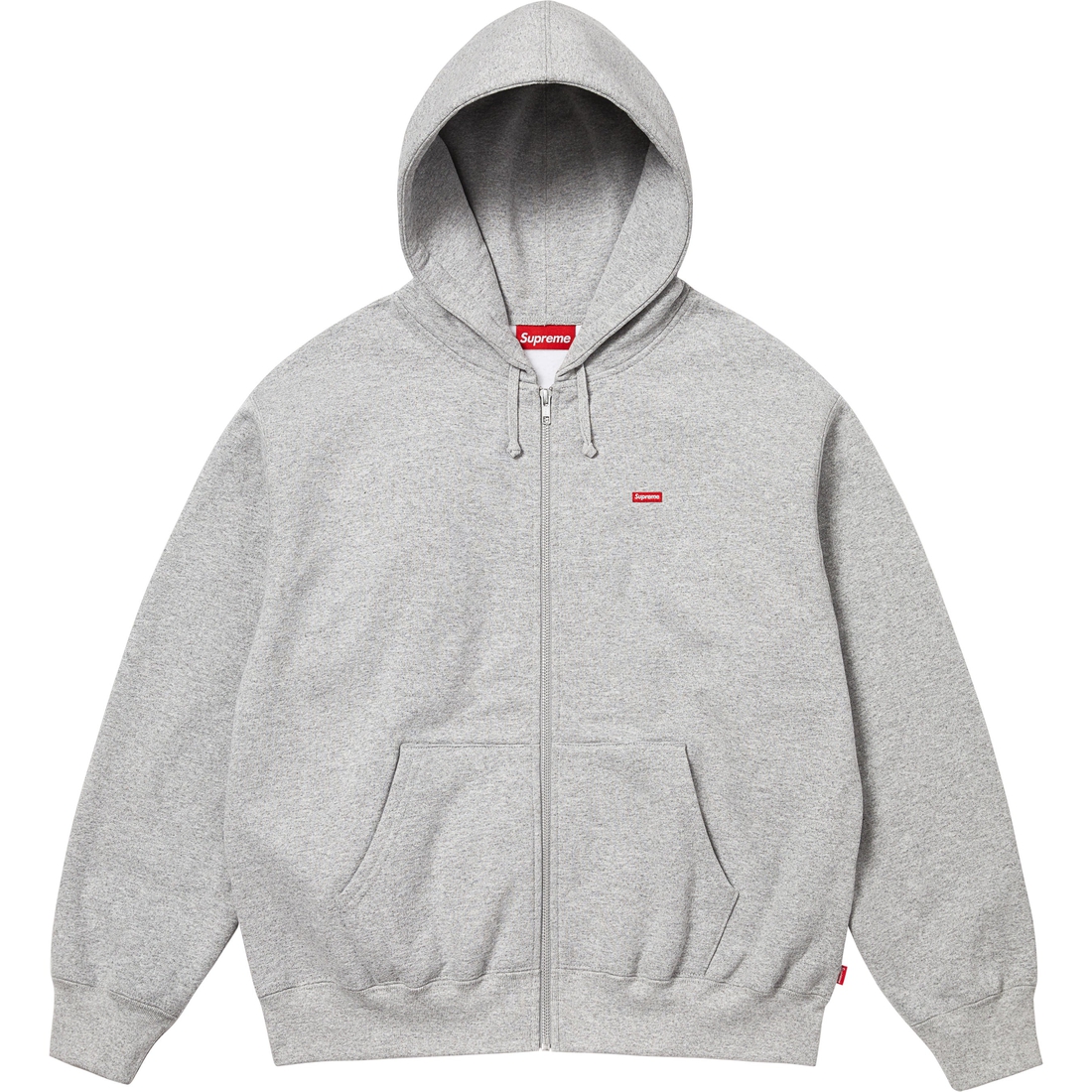 Supreme Small Box Zip Up Hooded Sweatshirt (SS25) - Heather Grey - $168