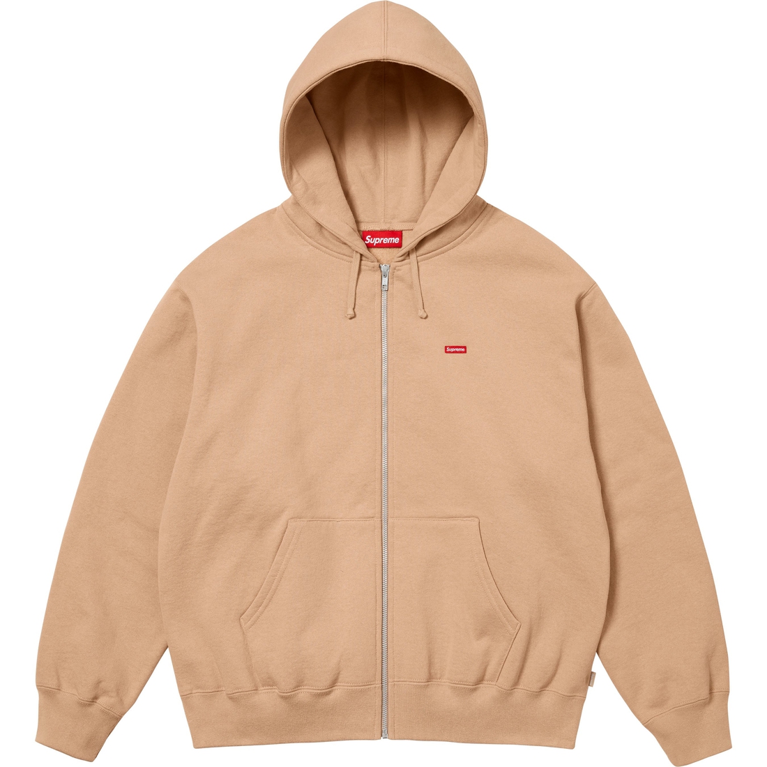 Supreme Small Box Zip Up Hooded Sweatshirt (SS25) - Khaki - $168