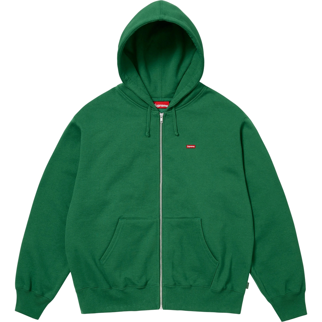 Supreme Small Box Zip Up Hooded Sweatshirt (SS25) - Pine - $168