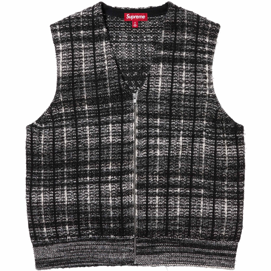 Supreme Speckled Zip Up Sweater Vest (SS25) - Black - $168