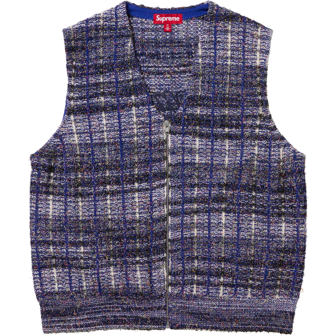 Supreme Speckled Zip Up Sweater Vest (SS25) - Blue - $168