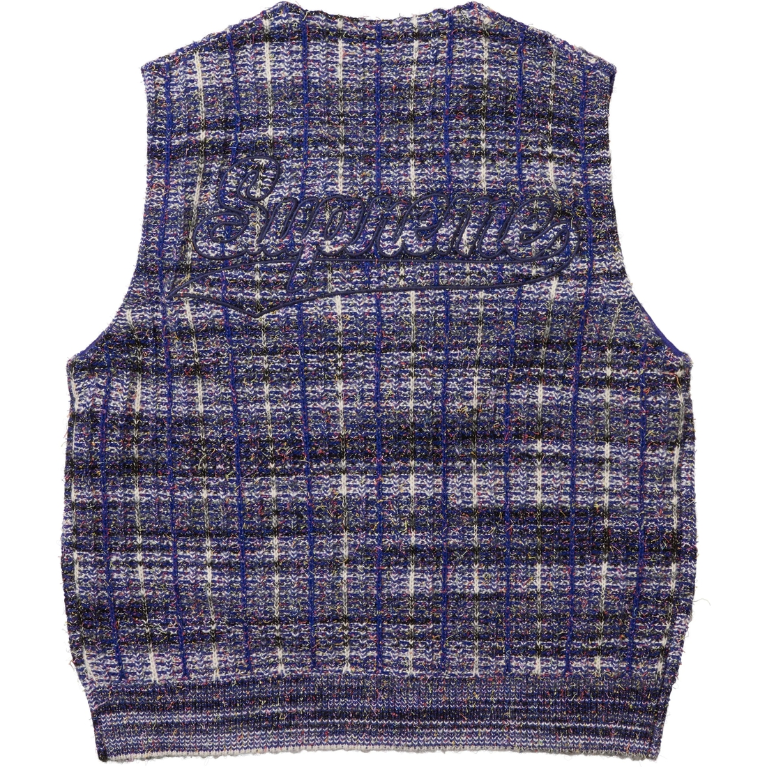 Supreme Speckled Zip Up Sweater Vest (SS25) - Blue - $168