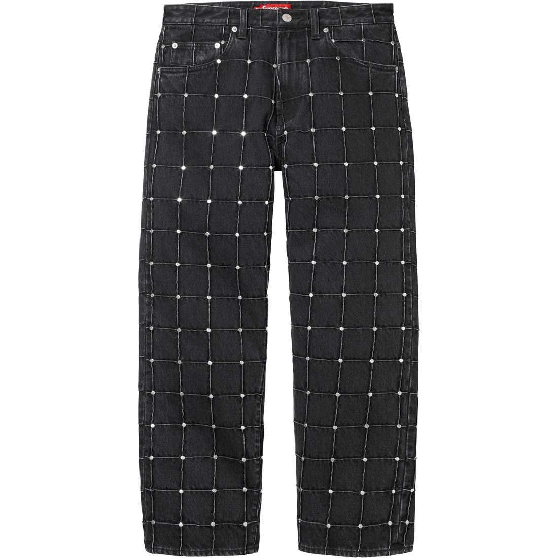 Supreme Studded Seam Loose Fit Jean (SS25) - Black - $368