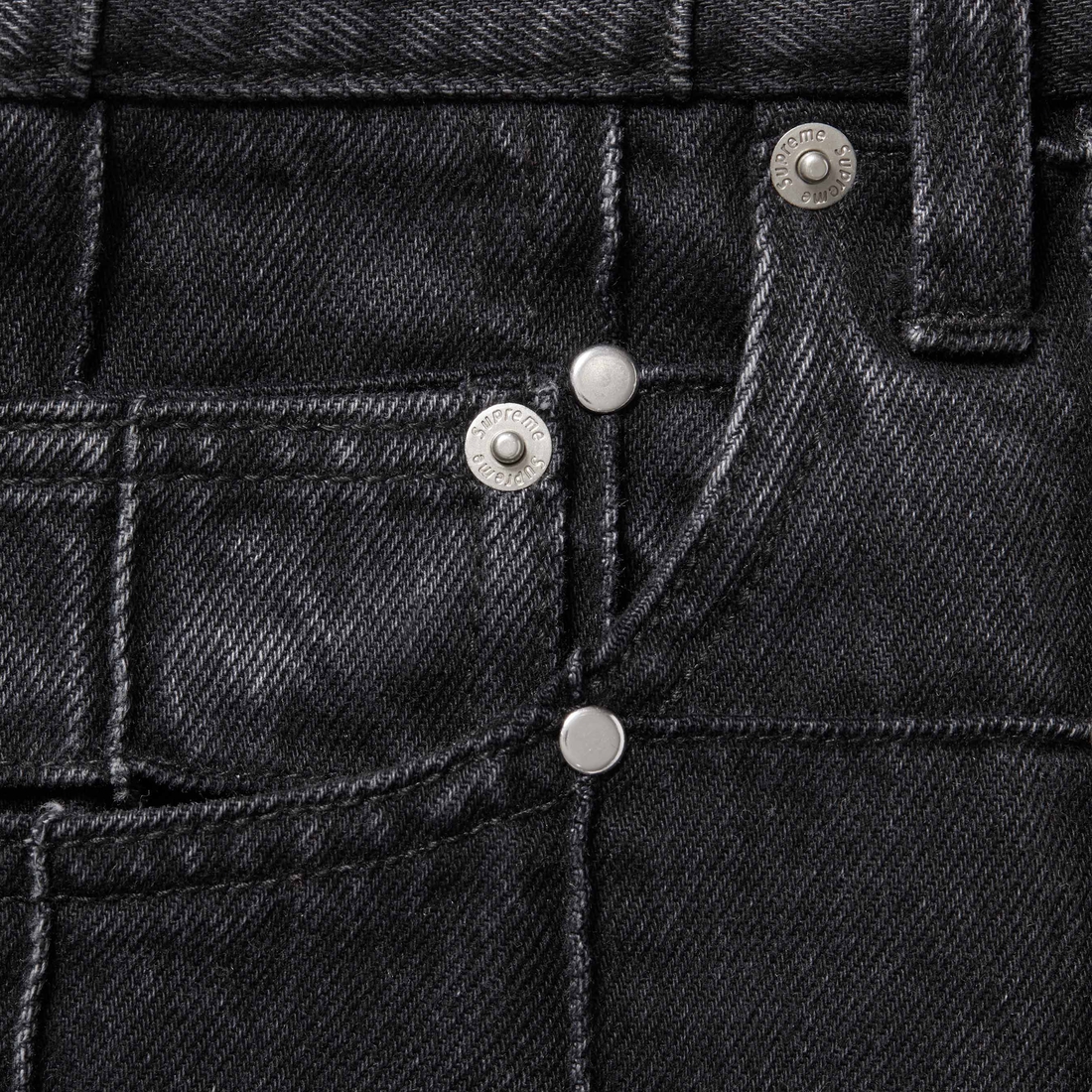 Supreme Studded Seam Loose Fit Jean (SS25) - Black - $368