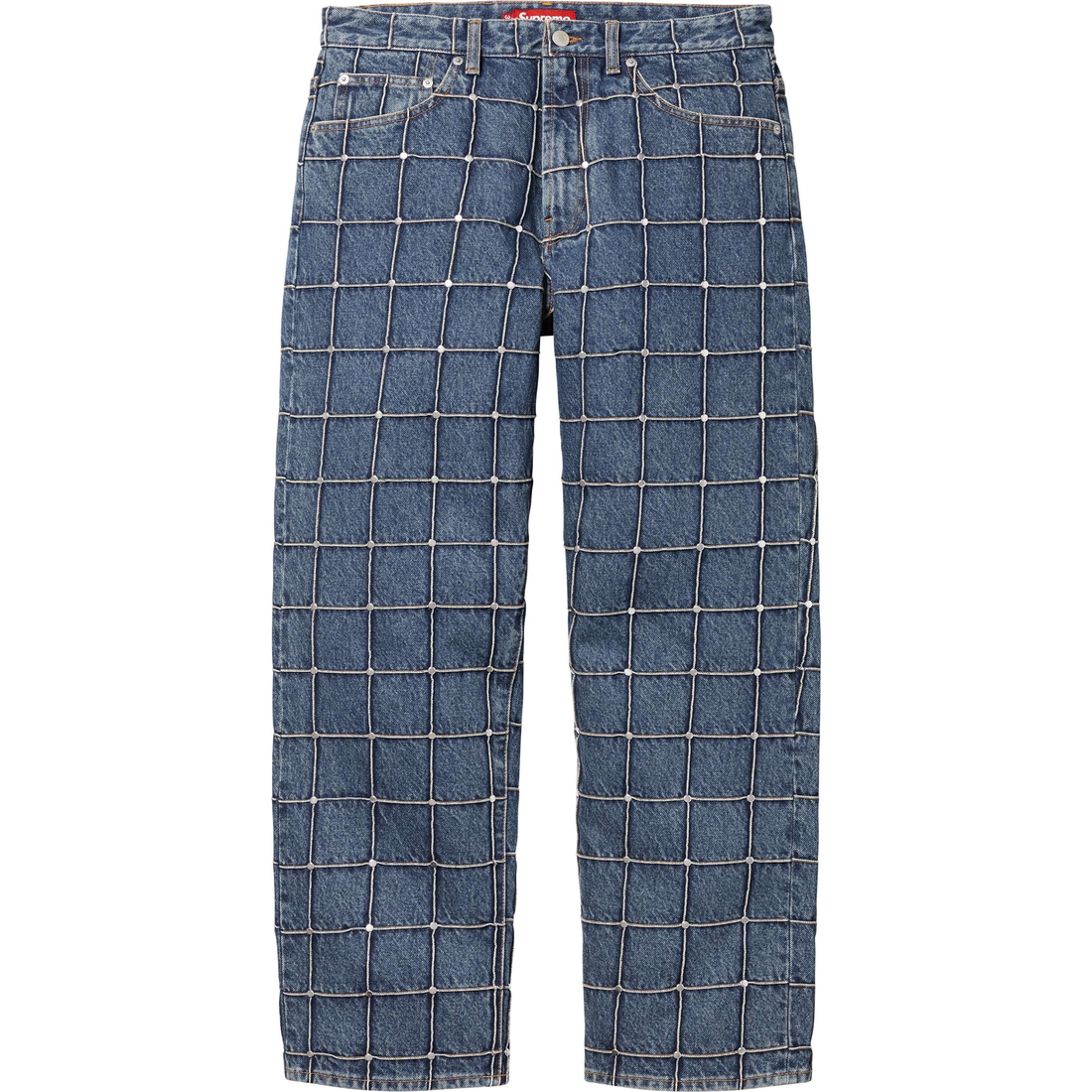Supreme Studded Seam Loose Fit Jean (SS25) - Blue - $368