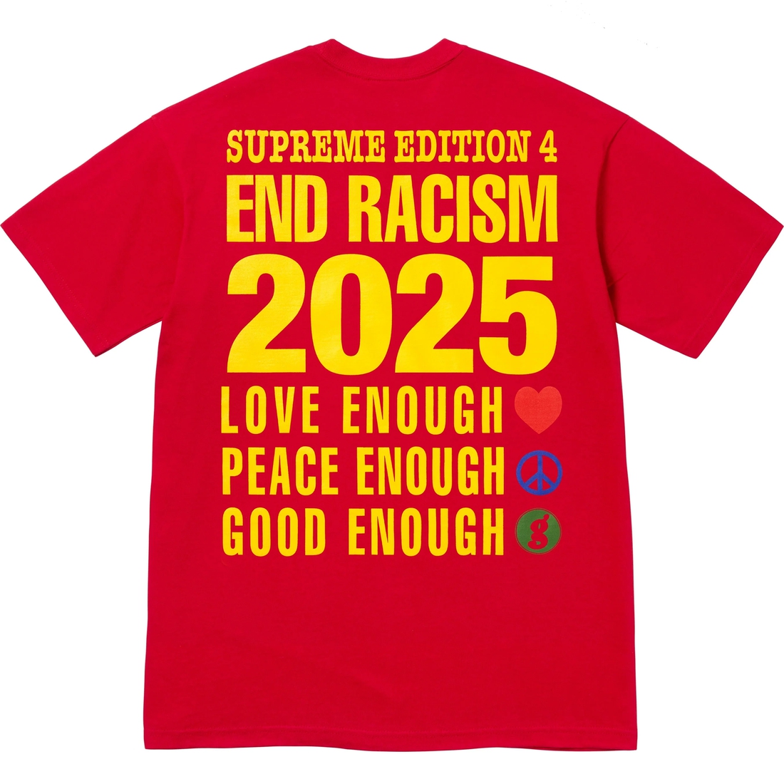 Supreme Supreme GOODENOUGH End Racism Tee (SS25) - Red - $48