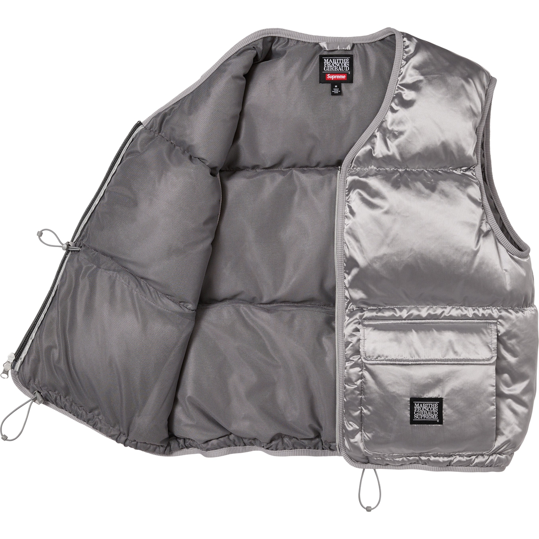 Supreme Supreme Marithé + François Girbaud Down Puffer Vest (SS25) - Silver - $248