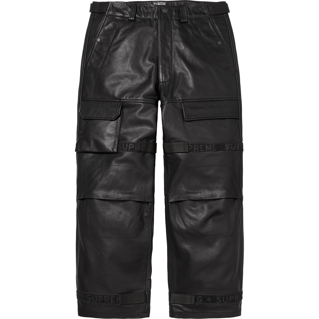 Supreme Supreme Marithé + François Girbaud Shuttle Tape Leather Cargo Pant (SS25) - Black - $548