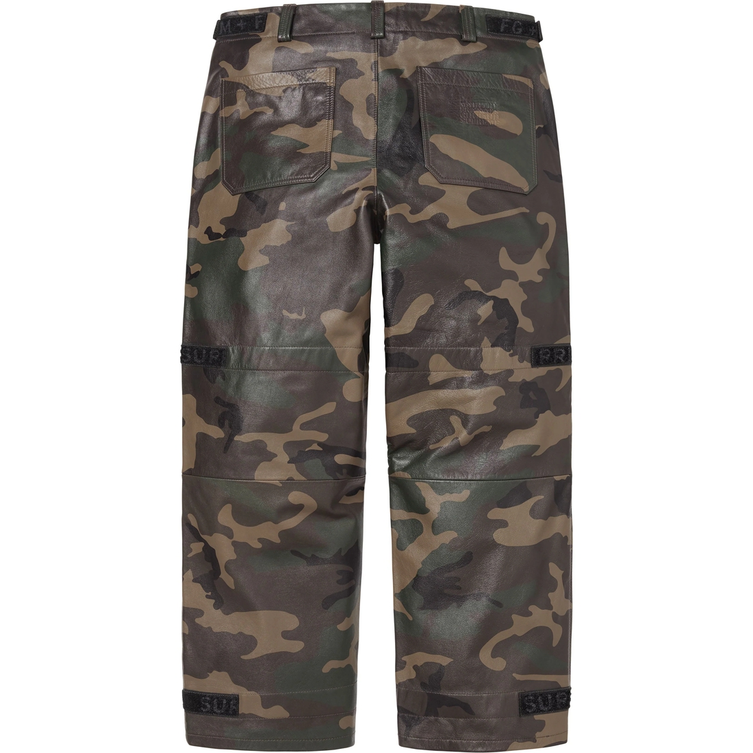 Supreme Supreme Marithé + François Girbaud Shuttle Tape Leather Cargo Pant (SS25) - Woodland Camo - $548