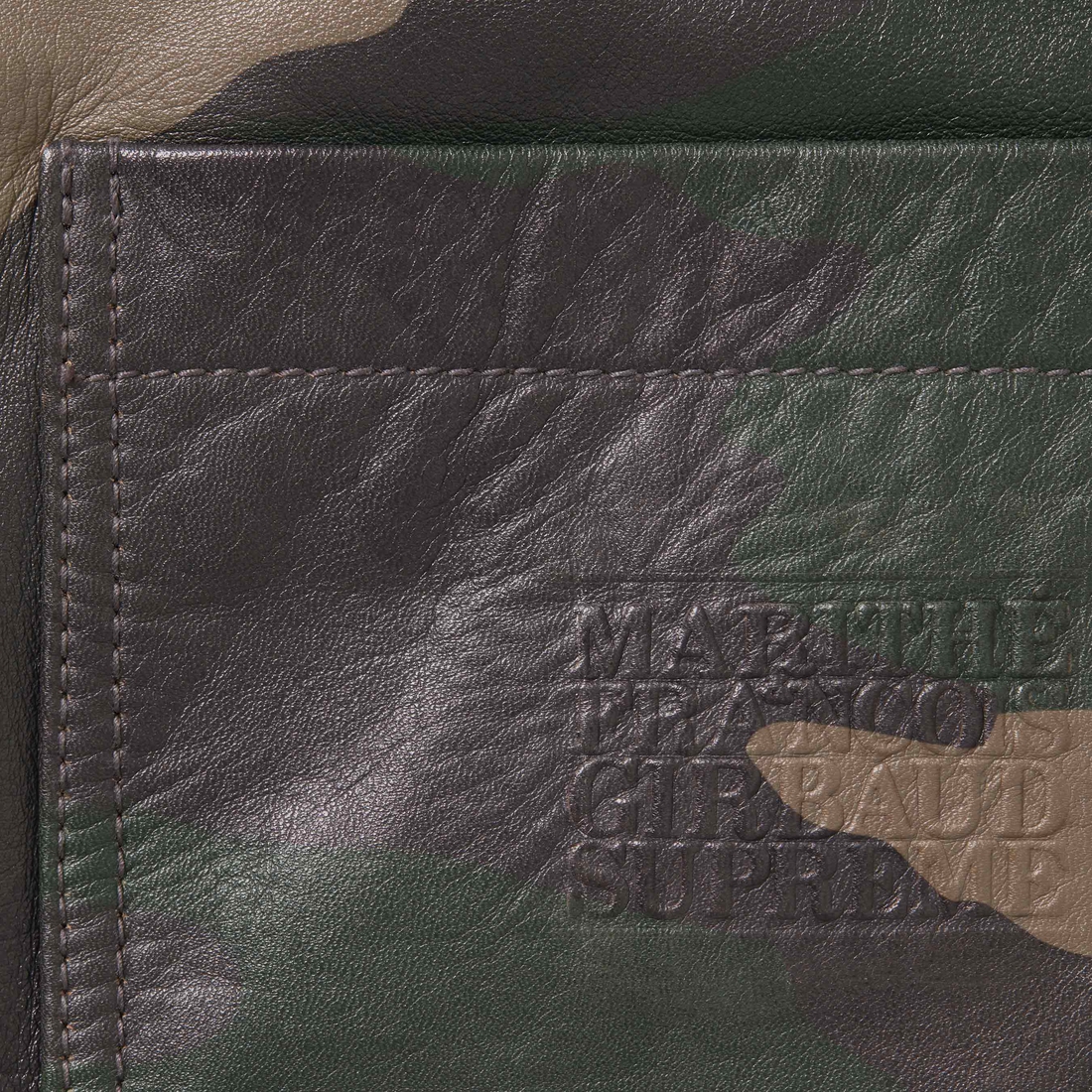 Supreme Supreme Marithé + François Girbaud Shuttle Tape Leather Cargo Pant (SS25) - Woodland Camo - $548