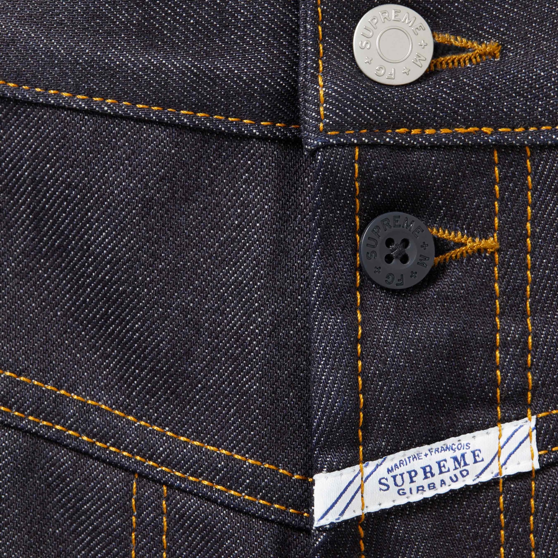 Supreme Supreme Marithé + François Girbaud X-Seam Baggy Jean (SS25) - Rigid Indigo - $198